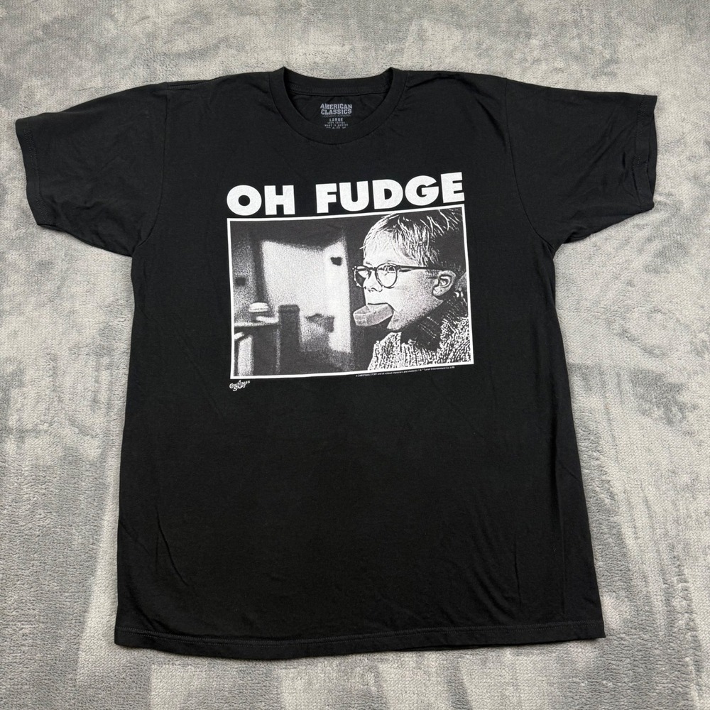 American Classics A Christmas Story Oh Fudge Ralphie Graphic Tee Black Large